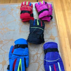 Colorful Kids Winter Gloves Set- lot of 5
